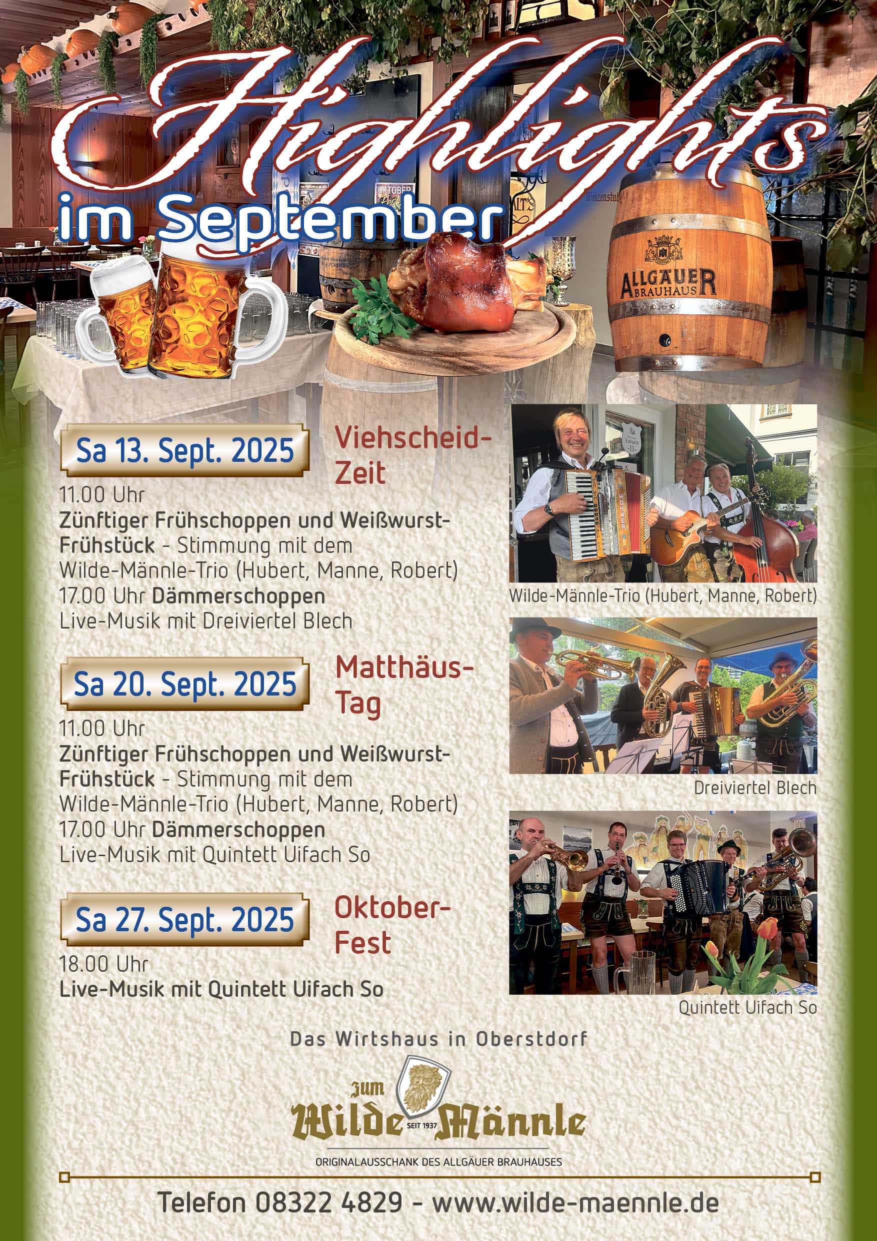 Zum Wilde Männle Ob - A3 - Highlights im September